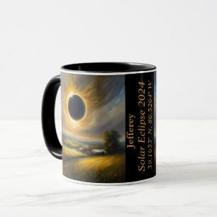 Mug Éclipse totale des coordonnées GPS Sun Nom