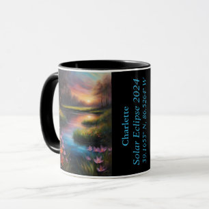 Mug Éclipse totale des fleurs de printemps GPS Sun Nom