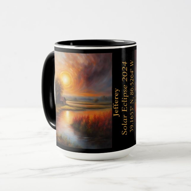 Mug Éclipse totale du Sun GPS Farmland Creek Nom (Devant gauche)