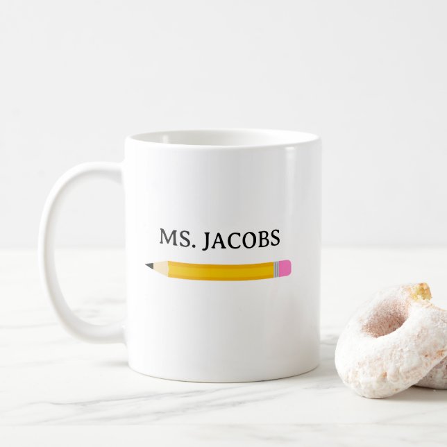 Mug École de crayon-cadeau enseignant (Avec donut)