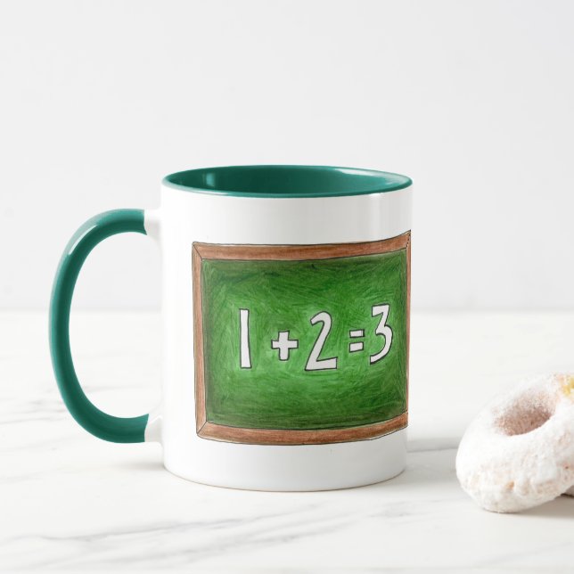 Mug École de mathématiques d'ardoise verte du meilleur (Avec donut)