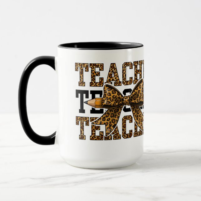 Mug École de professeur d'arc de léopard Crayon Mignon (Gauche)