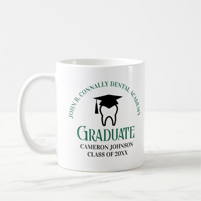 Mug Ecole dentaire verte Diplôme Dentiste sur mesure (Gauche)