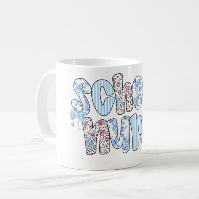 Mug École Infirmière Florale Infirmière de l'école Jou (Devant gauche)