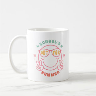 Mug École Rétro Groovy Fini Pour L'Été Visage Sourire