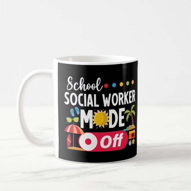 Mug École Social Travailleur Mode Hors Drôle Été (Gauche)