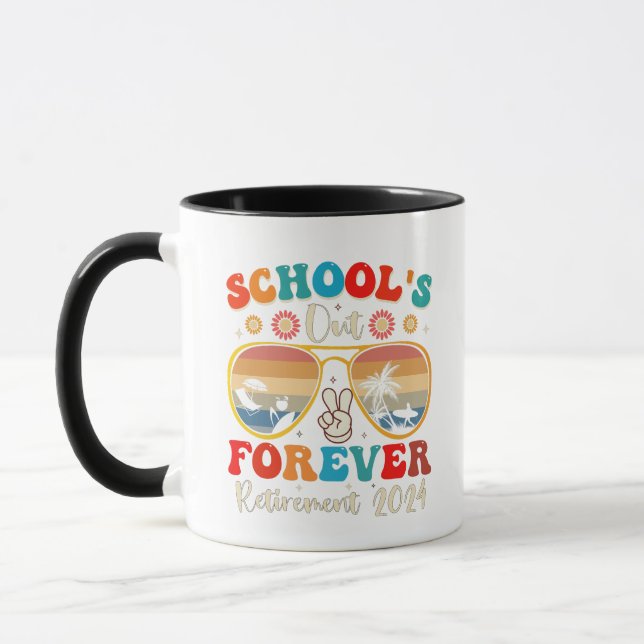 Mug Écoles Out Forever Retraité Enseignant Jour Dernie (Gauche)