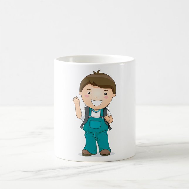 Mug Écolier souriant avec cartable (Créateur téléchargé)