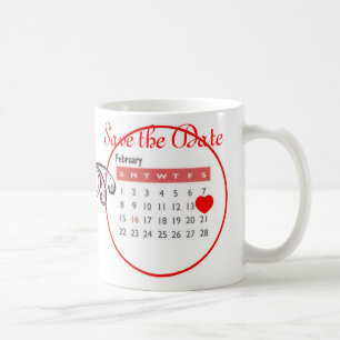 Mug Économies de Saint-Valentin le calendrier mignon