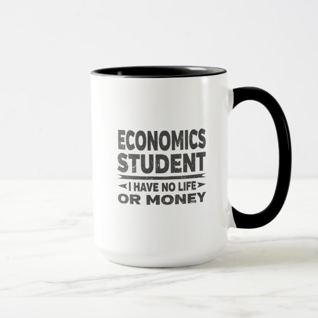 Mug Économique Étudiant à l'université Pas de vie ou d (Droite)