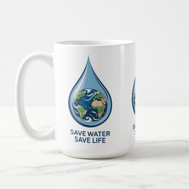 Mug Économiser l'eau, sauver des vies (Gauche)