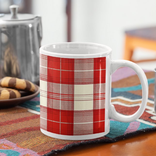 Mug écossais classique rouge et blanc (Créateur téléchargé)
