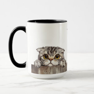Mug écossais de chat plié