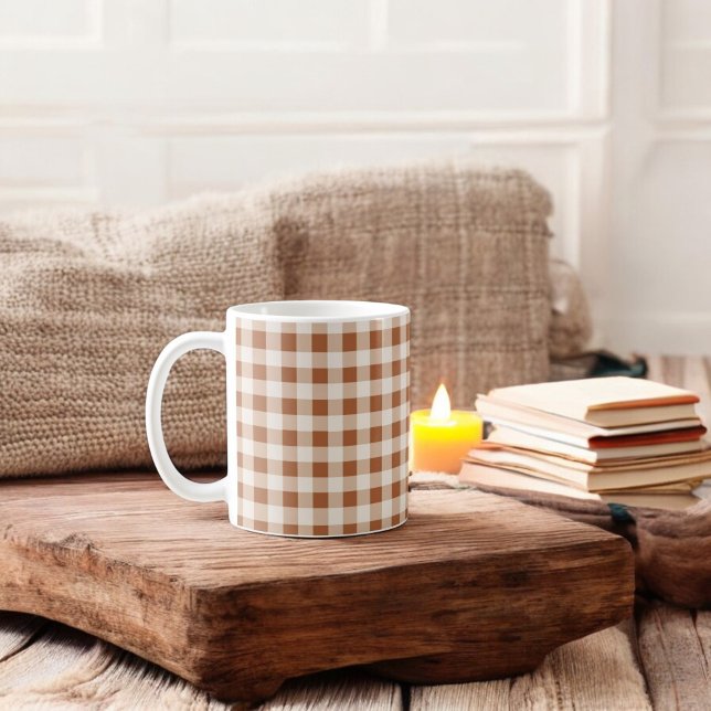 Mug Écossais Marron Beige Fêtes de fin d'année (Créateur téléchargé)