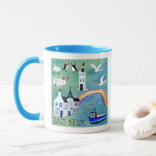 Mug Ecosse East Neuk Fife Art de l'aquarelle côtière