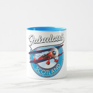 Mug Écosse fabuleuse patch de voyage de style rétro