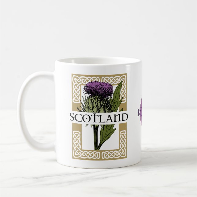 Mug Ecosse Noeuds celtiques de chardon écossais (Gauche)