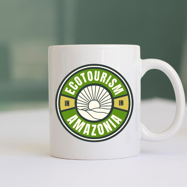 Mug Écotourisme en Amazonie Forêt tropicale Logo de vo (Créateur téléchargé)