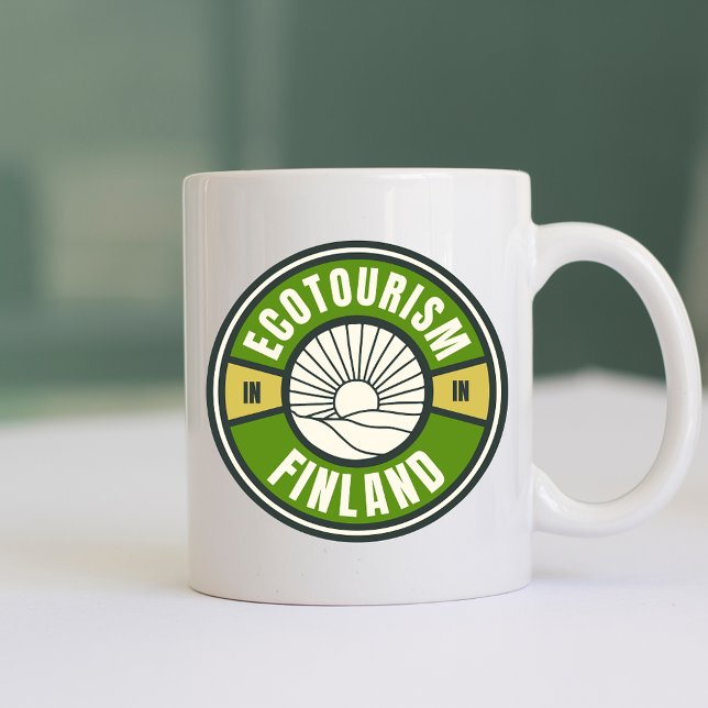 Mug Écotourisme en Finlande Logo de Voyage Lent Vert (Créateur téléchargé)