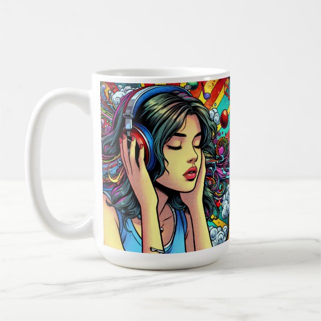 Mug Écouter de la musique sur les écouteurs Psychédéli (Gauche)
