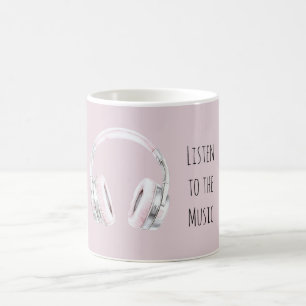 Mug Écouteurs Argent Rose Pâle