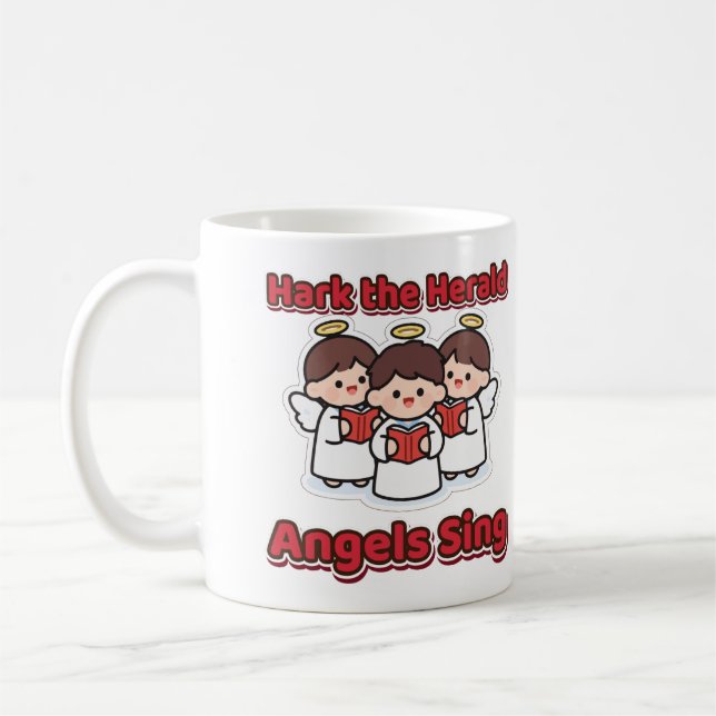 Mug Écoutez les anges de Noël chanter Hark the Herald  (Gauche)