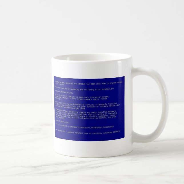 Mug Écran bleu de la mort (Droite)