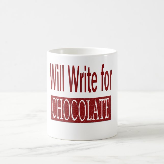 Mug Écrira pour le cadeau de chocolat pour des auteurs (Centre)