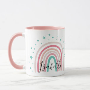 Mug Ecriture arc-en-ciel rose fille moderne personnali