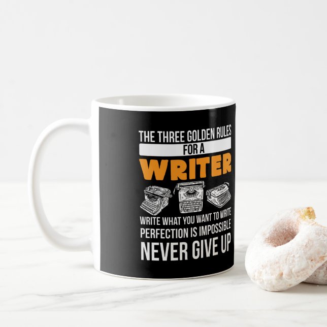 Mug Écriture Auteur Publié Les Trois Règles D'Or (Avec donut)