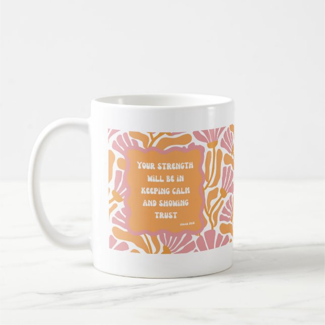 Mug Écriture Bible Verse Mustard rose floral Citation (Gauche)