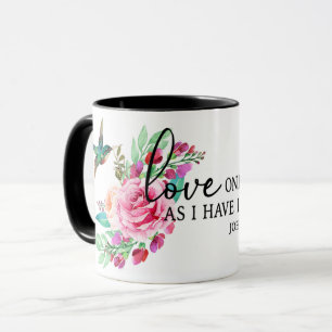 Mug Écriture Bible Verse Rose Rose Oiseau Religieux