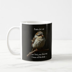 Mug Écriture biblique inspirante Citation Psalm Bird