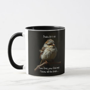 Mug Écriture biblique inspirante Citation Psalm Bird