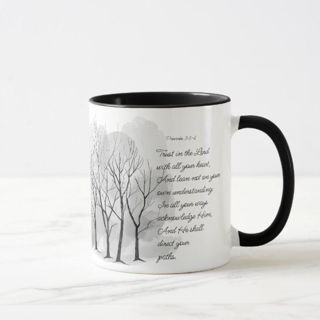 Mug Écriture Biblique Proverbes 3:5-6 Aie confiance da (Droite)