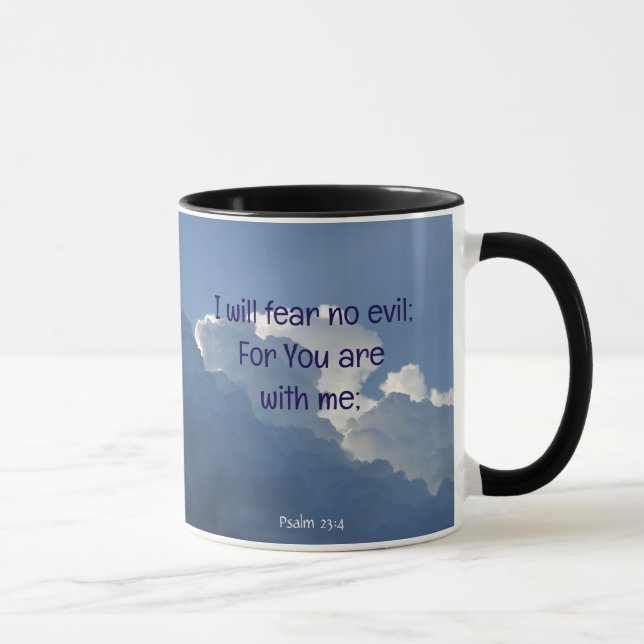 Mug Écriture biblique Psaume 23:4 Ne crains aucun mal. (Droite)