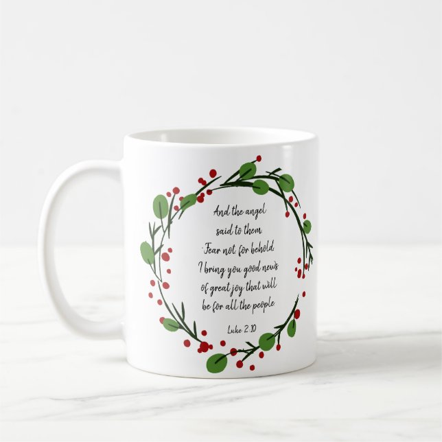 Mug Écriture chrétienne de Noël (Gauche)