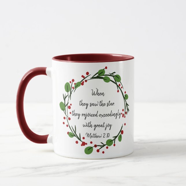 Mug Écriture chrétienne de Noël (Gauche)