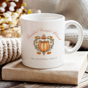 Mug Écriture Crête de Citrouille Reconnaissant Merci D