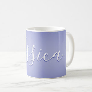 Mug Écriture cursive éditable Violet blanc et violet