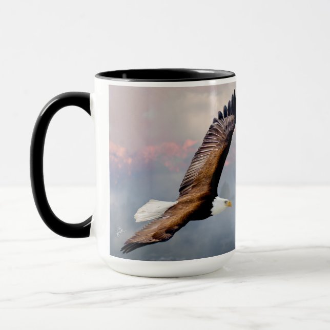 Mug Écriture d'aigle inspirante chaîne de montagnes (Gauche)
