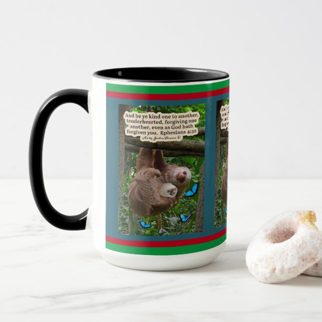 Mug Écriture de fêtes : Ephésiens 4:32 (Avec donut)