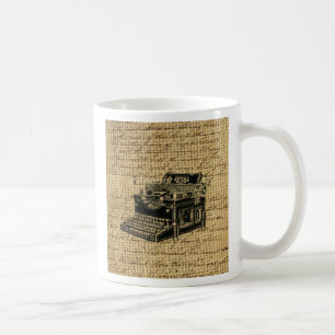 Mug écriture de journaliste burlap machine à écrire an