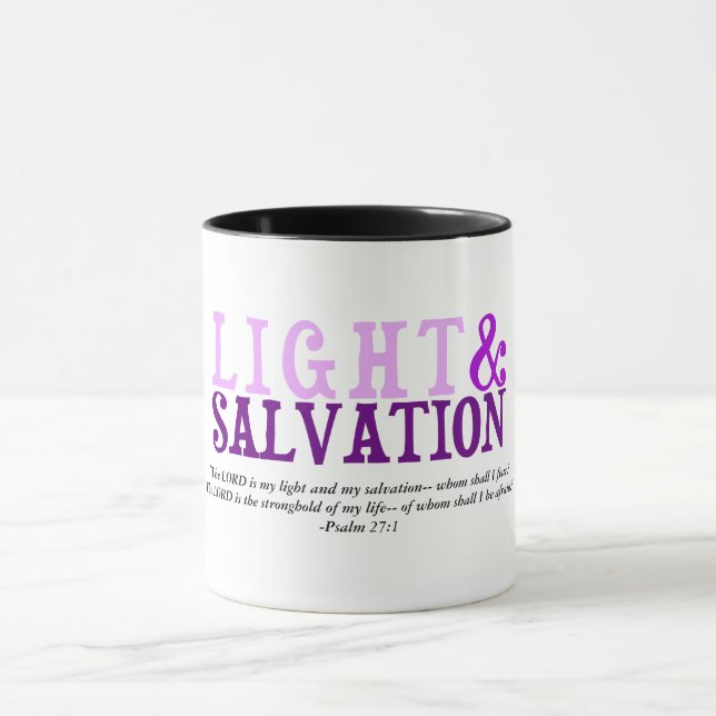 Mug Écriture de la lumière chrétienne et de la SALUVAT (Centre)