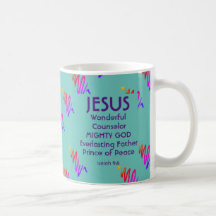 Mug Écriture de Noël de JÉSUS Ésaïe 9:6 TURQUOISE