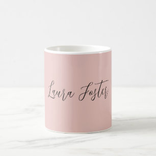 Mug Écriture manuscrite classique Nom élégant Rose Gol