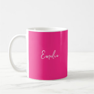 Mug Écriture manuscrite rose chaud monogramme