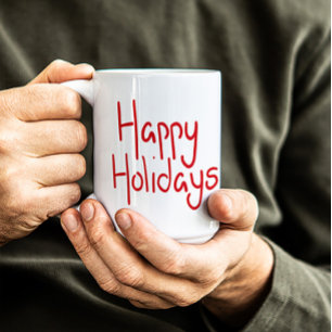 Mug Écriture manuscrite rouge Joyeuses Fêtes