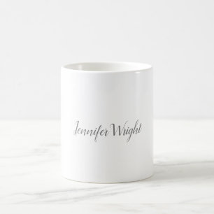 Mug Écriture minimaliste professionnelle gris blanc