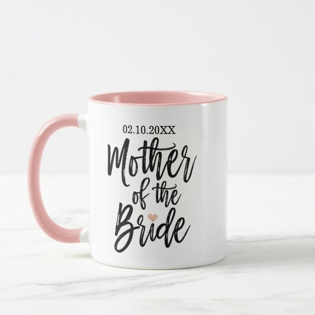 Mug Écriture Moderne au Pinceau Rose Cœur Belle-Mère d (Gauche)